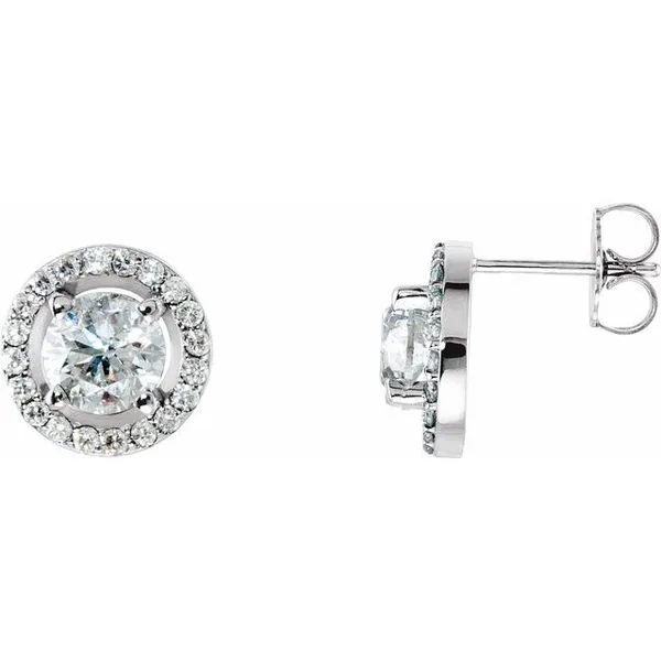 Round 4-Prong Halo-Style Earrings Hart's Jewelers Grants Pass, OR