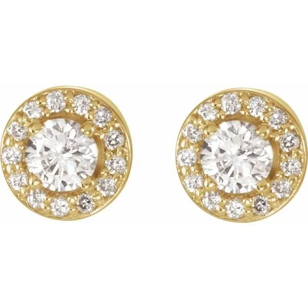 Round 4-Prong Halo-Style Earrings Image 2 Hart's Jewelers Grants Pass, OR