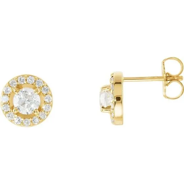 Round 4-Prong Halo-Style Earrings Hart's Jewelers Grants Pass, OR