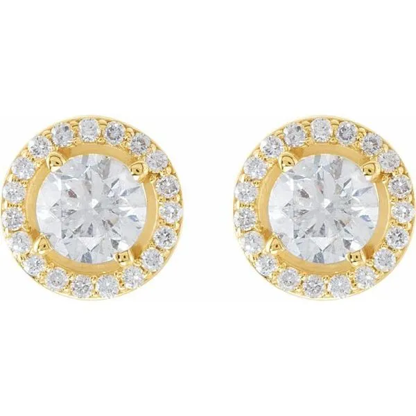 Round 4-Prong Halo-Style Earrings Image 2 Hart's Jewelers Grants Pass, OR