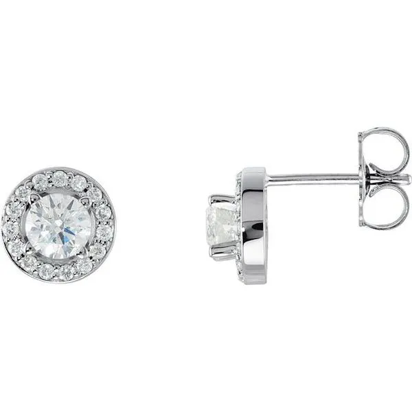 Round 4-Prong Halo-Style Earrings Hart's Jewelers Grants Pass, OR