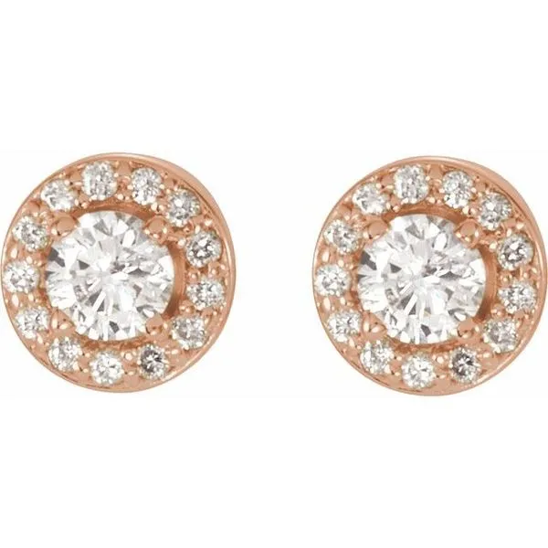Round 4-Prong Halo-Style Earrings Image 2 Boyd Jewelers Wesley Chapel, FL