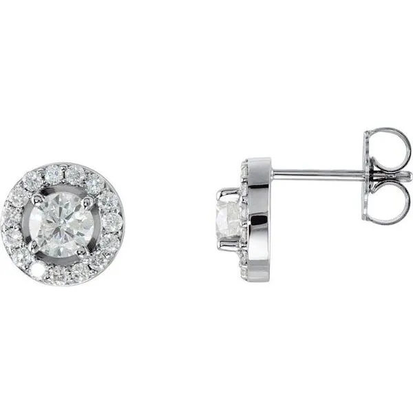 Round 4-Prong Halo-Style Earrings Hart's Jewelers Grants Pass, OR