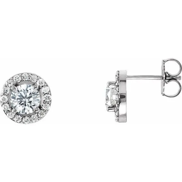 Round 4-Prong Halo-Style Earrings Hart's Jewelers Grants Pass, OR