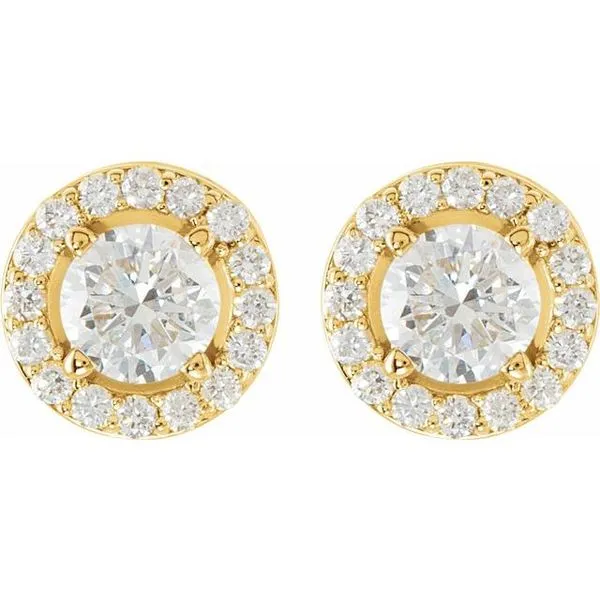 Round 4-Prong Halo-Style Earrings Image 2 Hart's Jewelers Grants Pass, OR