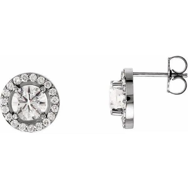 Round 4-Prong Halo-Style Earrings Hart's Jewelers Grants Pass, OR