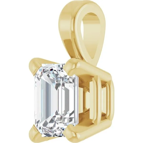 Emerald 4-Prong Solitaire Pendant Image 2 Long Jewelers Chesapeake, VA