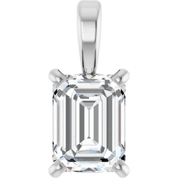Emerald 4-Prong Solitaire Pendant Comstock Jewelers Edmonds, WA
