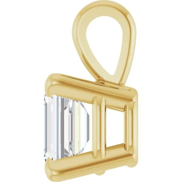 Emerald 4-Prong Solitaire Pendant Image 3 Rasmussen Jewelers Spanish Fork, UT