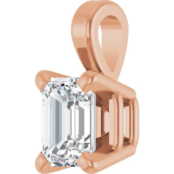 Emerald 4-Prong Solitaire Pendant Image 2 Don's Jewelry & Design Washington, IA