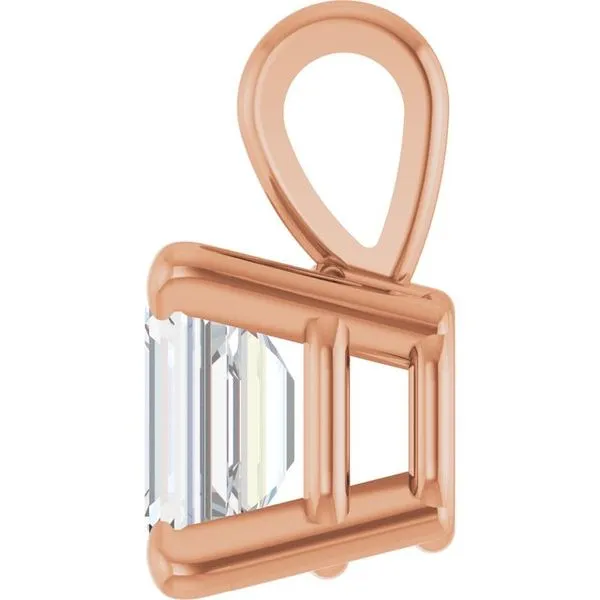 Emerald 4-Prong Solitaire Pendant Image 3 Don's Jewelry & Design Washington, IA