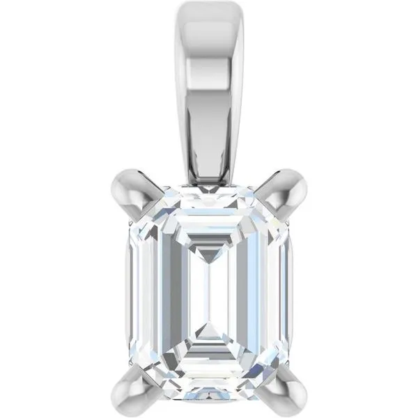 Emerald 4-Prong Solitaire Pendant Delfine's Jewelry Charleston, WV