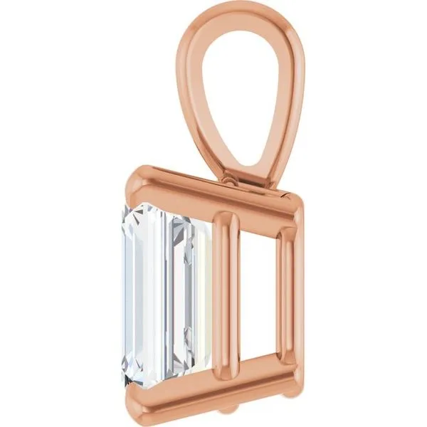 Emerald 4-Prong Solitaire Pendant Image 3 J. Meredith Jewelers Delafield, WI