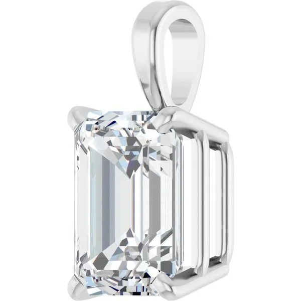 Emerald 4-Prong Solitaire Pendant Image 2 The Diamond Shop, Inc. Lewiston, ID