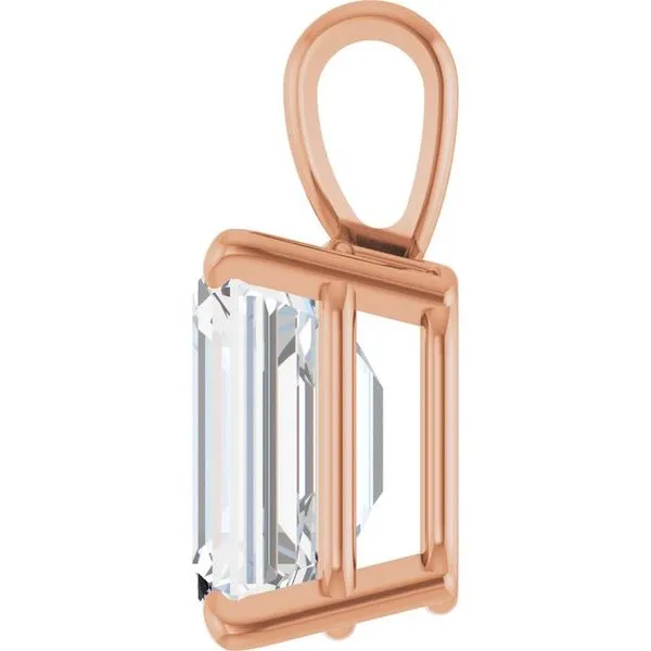 Emerald 4-Prong Solitaire Pendant Image 3 Diny's Jewelers Middleton, WI