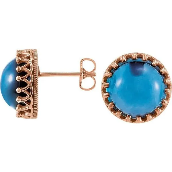 Round Cabochon Crown Earrings Moseley Diamond Showcase Inc Lexington, SC