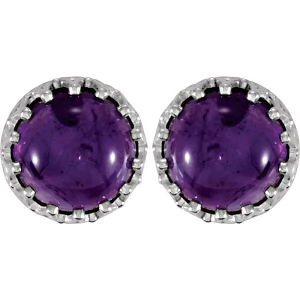 Round Cabochon Crown Earrings Image 2 Hopman Jewelers Elkhart, IN