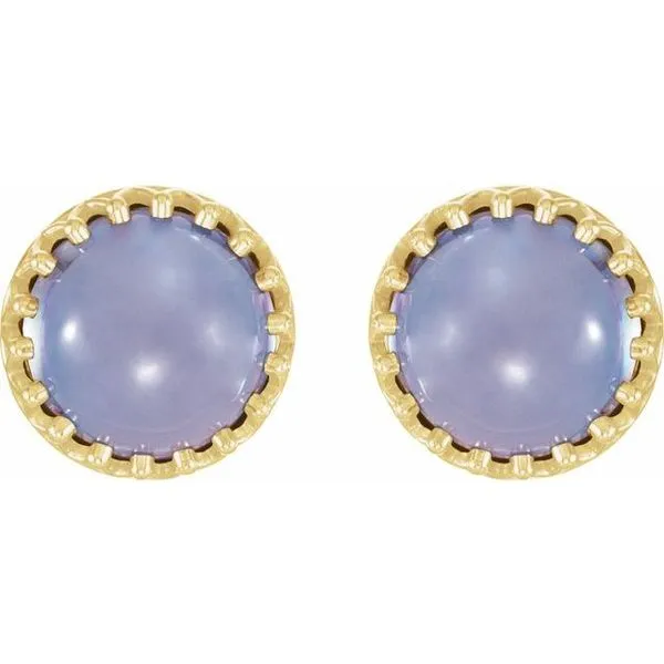 Round Cabochon Crown Earrings Image 2 J. Meredith Jewelers Delafield, WI