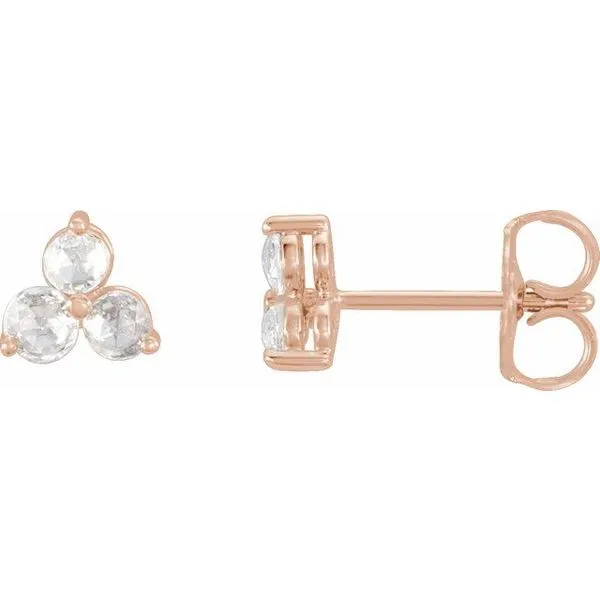 Round Three-Stone Earrings Hopman Jewelers Elkhart, IN