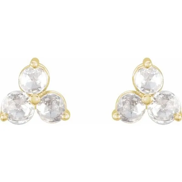 Round Three-Stone Earrings Image 2 Hopman Jewelers Elkhart, IN