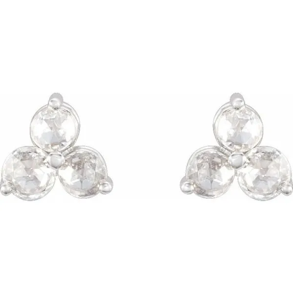 Round Three-Stone Earrings Image 2 Hart's Jewelers Grants Pass, OR