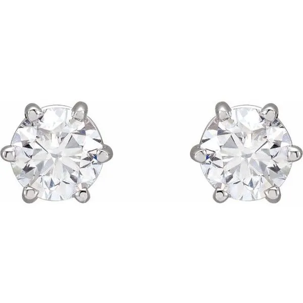 Round 6-Prong Stud Earrings Image 2 James & Williams Jewelers Berwyn, IL