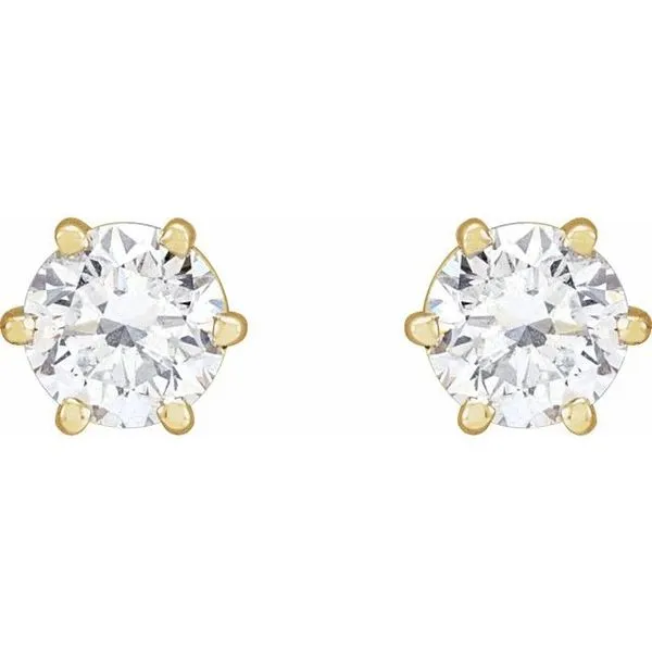 Round 6-Prong Stud Earrings Image 2 D'Errico Jewelry Scarsdale, NY