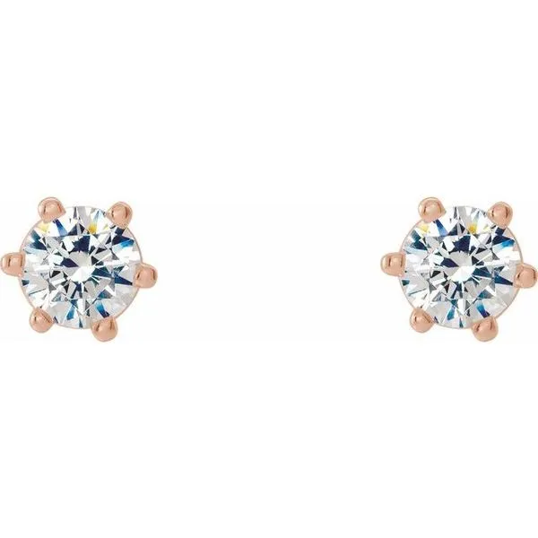 Round 6-Prong Stud Earrings Image 2 Cherry Street Jewelers Tulsa, OK