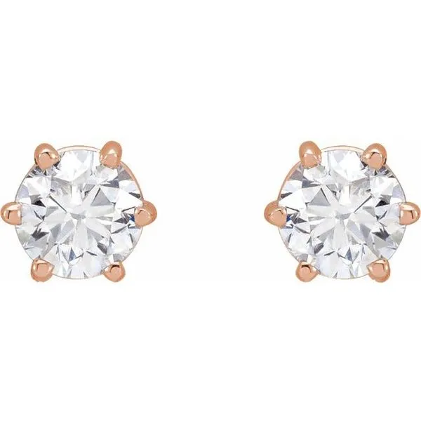 Round 6-Prong Stud Earrings Image 2 Hopman Jewelers Elkhart, IN
