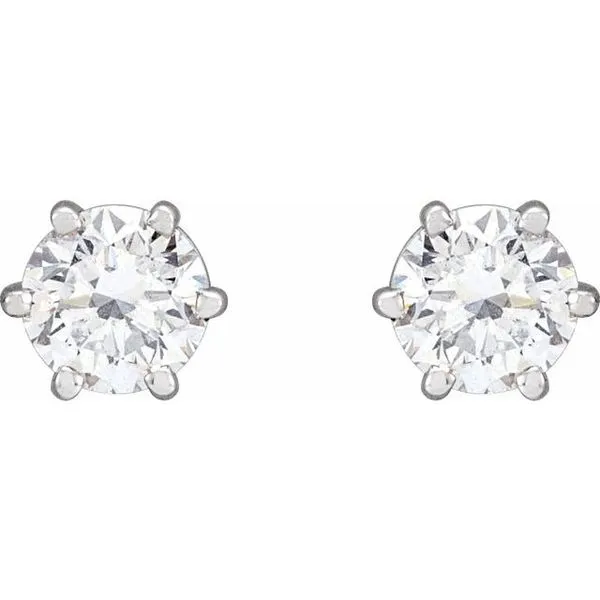Round 6-Prong Stud Earrings Image 2 Cherry Street Jewelers Tulsa, OK