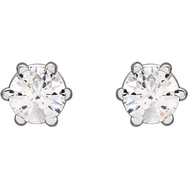 Round 6-Prong Stud Earrings Image 2 Hopman Jewelers Elkhart, IN