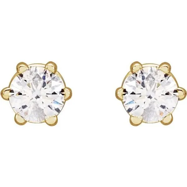 Round 6-Prong Stud Earrings Image 2 Hopman Jewelers Elkhart, IN