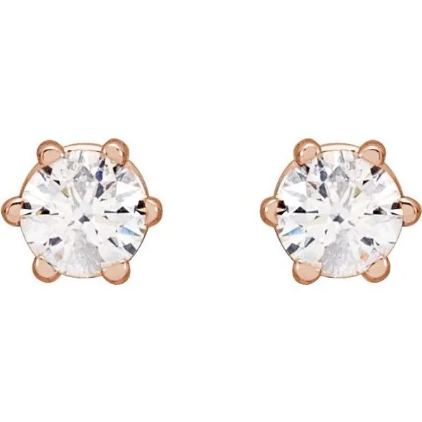 Round 6-Prong Stud Earrings Image 2 M. J. Thomas Jewelers, Ltd. Stratford, CT