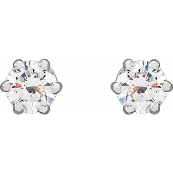 Round 6-Prong Stud Earrings Image 2 Hopman Jewelers Elkhart, IN