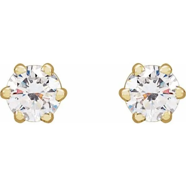 Round 6-Prong Stud Earrings Image 2 Milan's Jewelry Inc Sarasota, FL