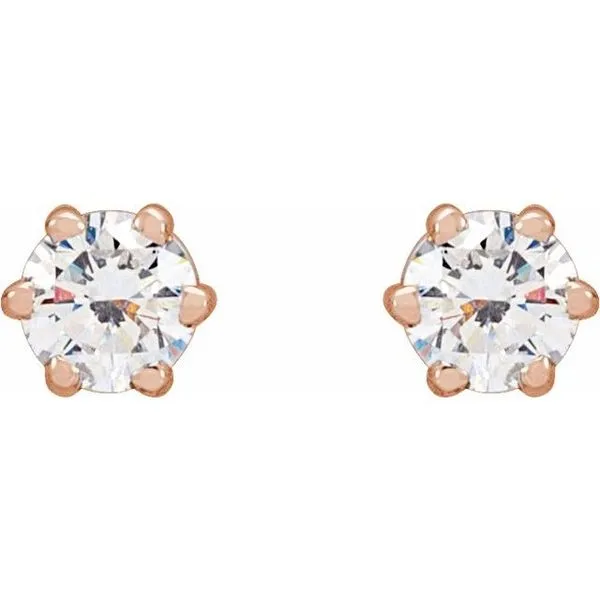 Round 6-Prong Stud Earrings Image 2 Rasmussen Jewelers Spanish Fork, UT