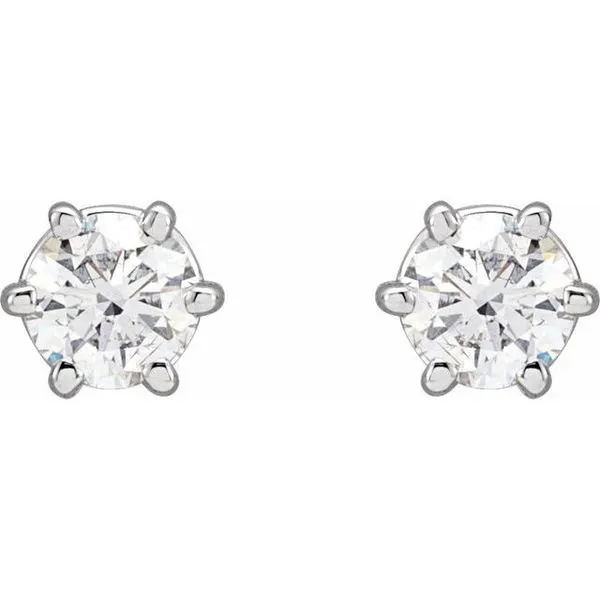 Round 6-Prong Stud Earrings Image 2 Milan's Jewelry Inc Sarasota, FL