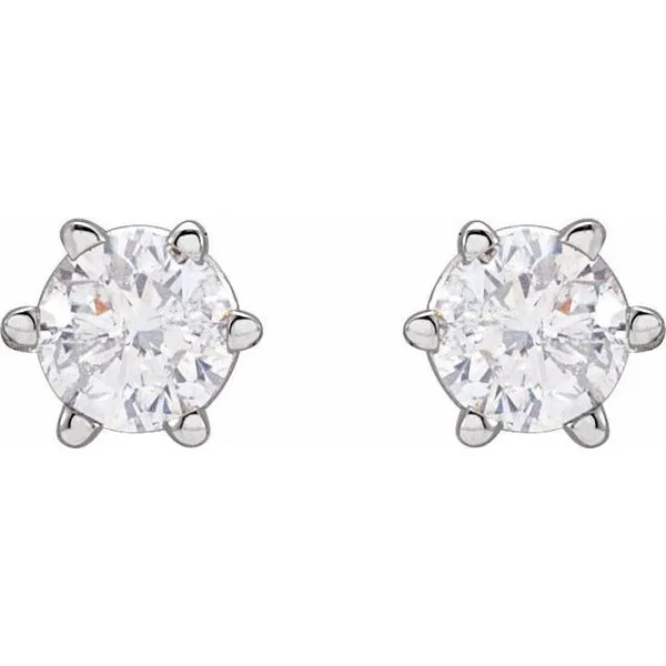 Round 6-Prong Stud Earrings Image 2 Cherry Street Jewelers Tulsa, OK