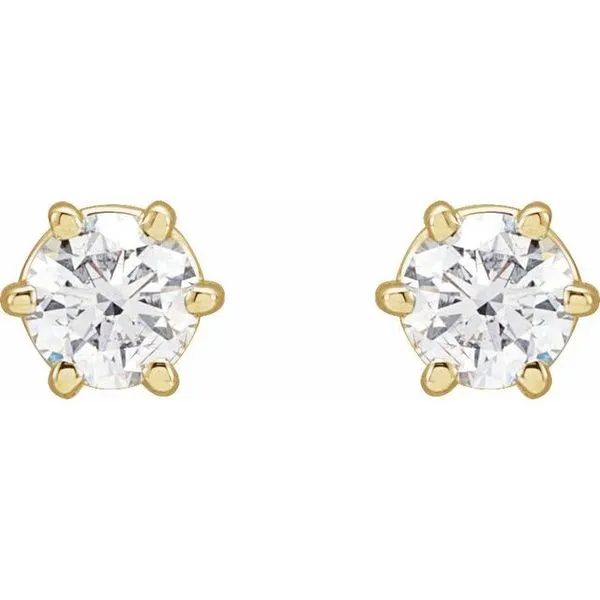 Round 6-Prong Stud Earrings Image 2 Rasmussen Jewelers Spanish Fork, UT