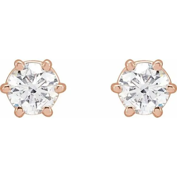 Round 6-Prong Stud Earrings Image 2 M. J. Thomas Jewelers, Ltd. Stratford, CT