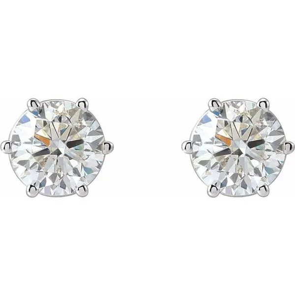 Round 6-Prong Stud Earrings Image 2 Henry B. Ball Jewelers Canton, OH