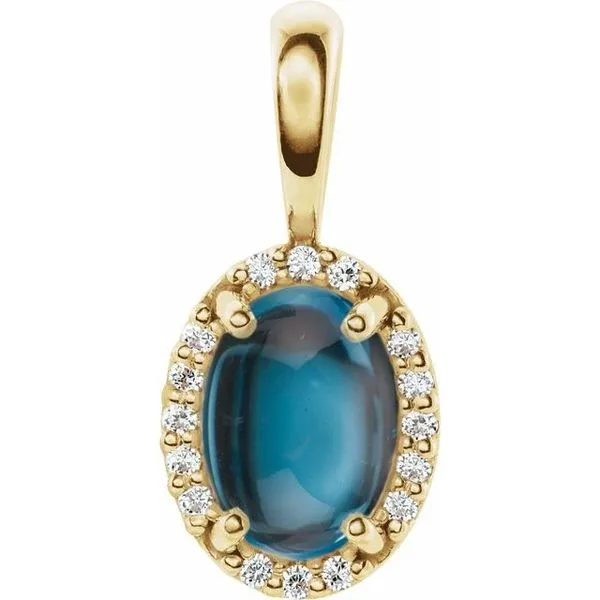 Oval 4-Prong Halo-Style Cabochon Pendant J. Meredith Jewelers Delafield, WI