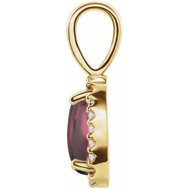 Oval 4-Prong Halo-Style Cabochon Pendant Image 2 Rasmussen Jewelers Spanish Fork, UT