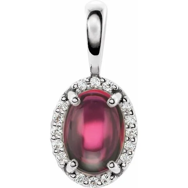Oval 4-Prong Halo-Style Cabochon Pendant Rick's Jewelers California, MD