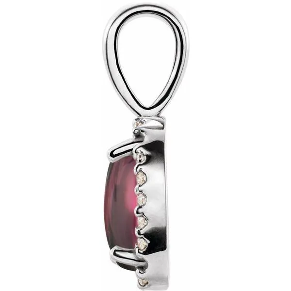 Oval 4-Prong Halo-Style Cabochon Pendant Image 2 Rasmussen Jewelers Spanish Fork, UT