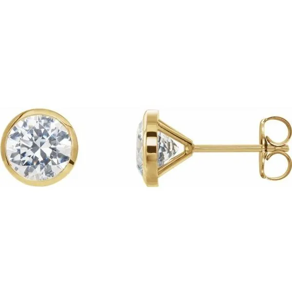 Round Bezel-Set Stud Earrings J. Meredith Jewelers Delafield, WI