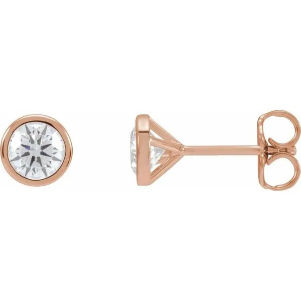 Round Bezel-Set Stud Earrings James & Williams Jewelers Berwyn, IL