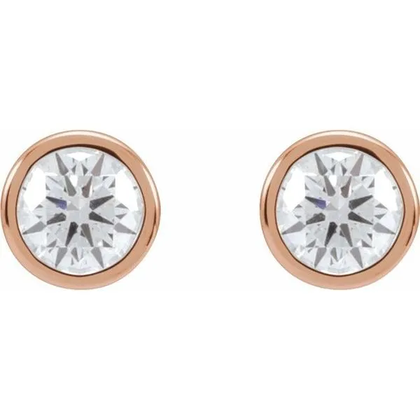 Round Bezel-Set Stud Earrings Image 2 D'Errico Jewelry Scarsdale, NY