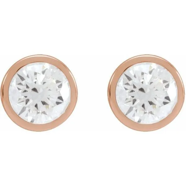 Round Bezel-Set Stud Earrings Image 2 J. Meredith Jewelers Delafield, WI