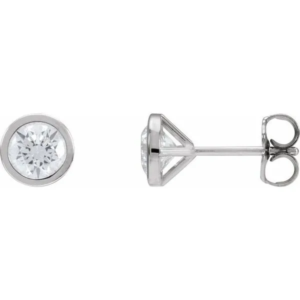 Round Bezel-Set Stud Earrings J. Meredith Jewelers Delafield, WI